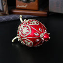 Blue Vintage European Rhinestone Inlaid Embossed Enameled Jewelry Box - Hand-Painted Easter Egg Metal Craft