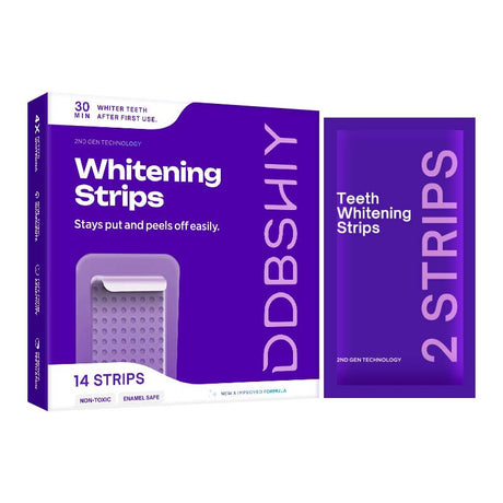 Professional Enamel-Safe Teeth Whitening Strips(12 Strips per Pack) - Antibacterial Gum Care & Deep Cleaning