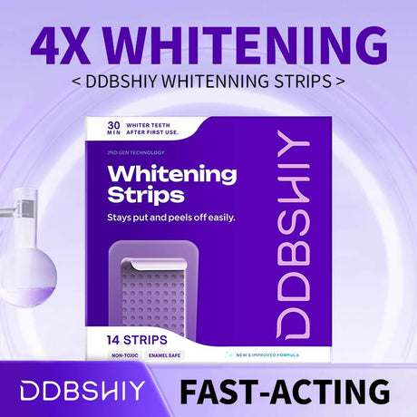 Professional Enamel-Safe Teeth Whitening Strips(12 Strips per Pack) - Antibacterial Gum Care & Deep Cleaning