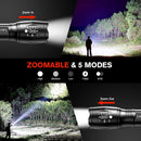 2-Pack High-Powered LED Flashlight with 500m Long Range - Zoomable Focus & Waterproof Tactical Torch - Durable Aluminum Alloy