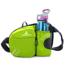 Green Lightweight Running Waist Pack with Stable Bottle Holder - Multi-Functional Nylon Sports Fanny Pack for Marathon, Hiking, Cycling & Climbing