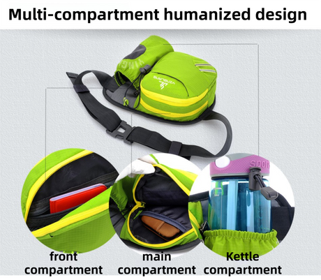 Black Lightweight Running Waist Pack with Stable Bottle Holder - Multi-Functional Nylon Sports Fanny Pack for Marathon, Hiking, Cycling & Climbing