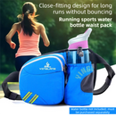 Blue Lightweight Running Waist Pack with Stable Bottle Holder - Multi-Functional Nylon Sports Fanny Pack for Marathon, Hiking, Cycling & Climbing