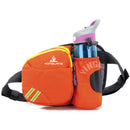 Orange Lightweight Running Waist Pack with Stable Bottle Holder - Multi-Functional Nylon Sports Fanny Pack for Marathon, Hiking, Cycling & Climbing