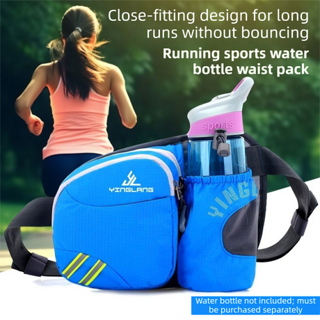 Orange Lightweight Running Waist Pack with Stable Bottle Holder - Multi-Functional Nylon Sports Fanny Pack for Marathon, Hiking, Cycling & Climbing