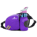 Purple Lightweight Running Waist Pack with Stable Bottle Holder - Multi-Functional Nylon Sports Fanny Pack for Marathon, Hiking, Cycling & Climbing