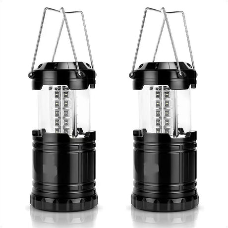 2-Pack 30LED Portable Handheld Collapsible Camping Lantern - Ultra-Bright 360° Emergency Tent Light for Hiking, Fishing & Power Outages