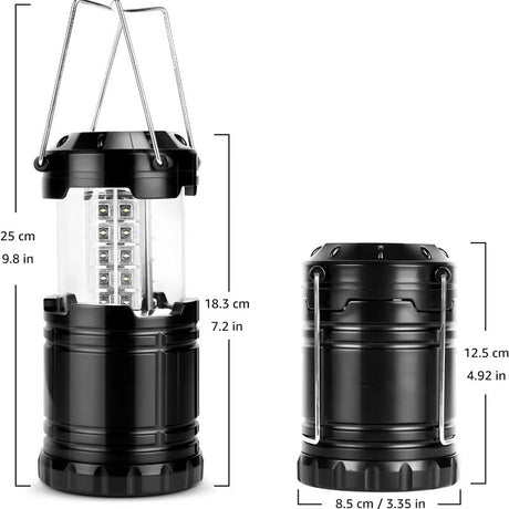 2-Pack 30LED Portable Handheld Collapsible Camping Lantern - Ultra-Bright 360° Emergency Tent Light for Hiking, Fishing & Power Outages