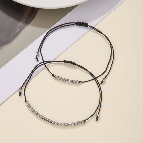 Stainless Steel Morse Code Bracelet(16-26cm) with Secret Message I Love You - Meaningful Gift for Best Friends, Sisters & Family
