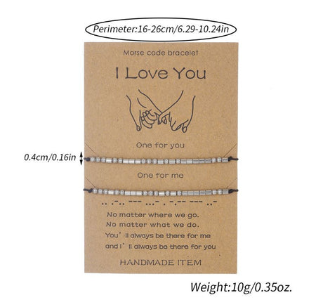 Stainless Steel Morse Code Bracelet(16-26cm) with Secret Message Always Forever - Meaningful Gift for Best Friends, Sisters & Family