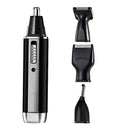 4-in-1 Portable Electric Grooming Kit for Men with Nose / Beard / Body Hair & Hair Clipper Heads - Quiet & USB Rechargeable, Waterproof Stainless Steel Blades