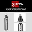4-in-1 Portable Electric Grooming Kit for Men with Nose / Beard / Body Hair & Hair Clipper Heads - Quiet & USB Rechargeable, Waterproof Stainless Steel Blades