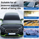 Black-Green Magnetic Car Windshield Protector with 6 Magnets & 4 Secure Straps and Reflective Safety Strips - Durable Frost & Ice Cover for All-Weather Protection (Sun, Rain, Snow, Dust)