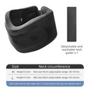 Black Adjustable Cooling Jelly Core Neck Brace with Washable Cover - 3D Hollow Cervical Collar for Posture & Forward Head Correction (L Size)