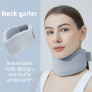 Black Adjustable Cooling Jelly Core Neck Brace with Washable Cover - 3D Hollow Cervical Collar for Posture & Forward Head Correction (L Size)