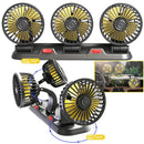 3-in-1 Powerful Car Single Head Fan (12V Lighter Power) - Quiet Cooling Fan Integrated Aromatherapy & Number Plate, with 360° Rotation & 130cm Long Cord