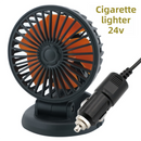 3-in-1 Powerful Car Single Head Fan (24V Lighter Power) - Quiet Cooling Fan Integrated Aromatherapy & Number Plate, with 360° Rotation & 130cm Long Cord