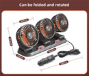 3-in-1 Powerful Car Single Head Fan (24V Lighter Power) - Quiet Cooling Fan Integrated Aromatherapy & Number Plate, with 360° Rotation & 130cm Long Cord