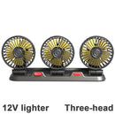 3-in-1 Powerful Car Triple Head Fan (12V Lighter Power) - Quiet Cooling Fan Integrated Aromatherapy & Number Plate, with 360° Rotation & 130cm Long Cord