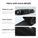 Black Cordless Dual-Turbo Car Seat Cooling Fan with Velcro Mount - Powerful 3-Speed Backrest Ventilation, Adjustable Airflow Angle & Hair-Safe Design