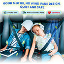 Beige Cordless Dual-Turbo Car Seat Cooling Fan with Velcro Mount - Powerful 3-Speed Backrest Ventilation, Adjustable Airflow Angle & Hair-Safe Design
