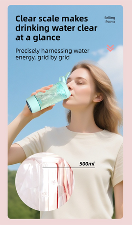500ML White Portable Diamond Electric Shaker - Strong Vortex Stirring, Dual Temperature Endurance & Self-Cleaning for Protein Powder Coffee