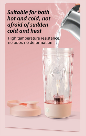 500ML Green Portable Diamond Electric Shaker - Strong Vortex Stirring, Dual Temperature Endurance & Self-Cleaning for Protein Powder Coffee
