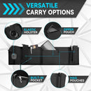 Black Multi-Functional Concealed Tactical Belly Band with Muti-Pouch and Holster - 45 inch Breathable Carry Belt for Outdoor Camping
