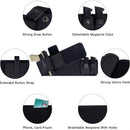 Black Multi-Functional Concealed Tactical Belly Band with Muti-Pouch and Holster - 45 inch Breathable Carry Belt for Outdoor Camping