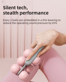 Pink Compact 6-Wheel Handheld Massager - Smooth & Silent, Deep Tissue Muscle Relaxer for Yoga Fitness and Home Recovery