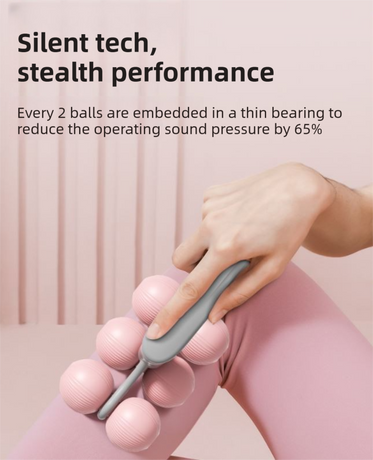 Purple Compact 6-Wheel Handheld Massager - Smooth & Silent, Deep Tissue Muscle Relaxer for Yoga Fitness and Home Recovery