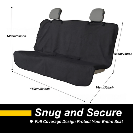 Grey Waterproof Towel Car Back Seat Cover - Universal Non-Slip Sweat-Absorbent Bucket Seat Protector for Gym Fitness and Beach