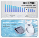 Grey Silent Automatic Pet Double Meal Dispenser with Rotary Buckle - Longest 48H Scheduled and Long Battery Life, Detachable for Easy Cleaning
