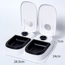 Black Silent Automatic Pet Double Meal Dispenser with Rotary Buckle - Longest 48H Scheduled and Long Battery Life, Detachable for Easy Cleaning