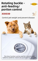 Black Silent Automatic Pet Double Meal Dispenser with Rotary Buckle - Longest 48H Scheduled and Long Battery Life, Detachable for Easy Cleaning