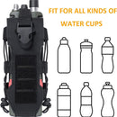 Khaki Adjustable Tactical Water Bottle Pouch - Multi-Functional MOLLE Compatible Accessory Bag for Hiking & Outdoor Survival