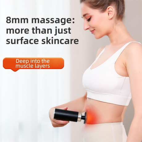 Black Gold Mini Hot Cold Massage Gun with10 Heads - 6 Intensity Dual Thermal Therapy Deep Muscle Reliever for Gym Fitness Recovery
