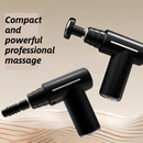 Grey Lightweight Mini Hot Cold Massage Gun with 6 Heads - 6 Intensity Dual Thermal Therapy Muscle Reliever for Portable Body Recovery