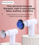 Red Lightweight Mini Hot Cold Massage Gun with 6 Heads - 6 Intensity Dual Thermal Therapy Muscle Reliever for Portable Body Recovery