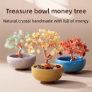 Natural Yellow Crystal Money Tree with Fortune Basin & Adjustable Wire Branches - Desktop Feng Shui Decor for Wealth and Prosperity
