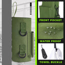 Black Magnetic Gym Water Bottle Pouch & Towel Clip with 6 High-Strength Magnets and Adjustable Strap - Fits 18oz to 40oz