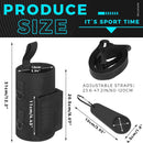Black Magnetic Gym Water Bottle Pouch & Towel Clip with 6 High-Strength Magnets and Adjustable Strap - Fits 18oz to 40oz