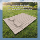 Beige Multi-Chamber Car Inflatable Air Mattress with Electric Pump, Storage Bag & Pillows for Universal Trunk Sleeping and Camping (174 x 126 CM)