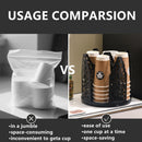 Black 360°Rotating Multi-Scenario Countertop Storage Rack - Large Capacity 4 Compartment Holder for Coffee & Tea Cups