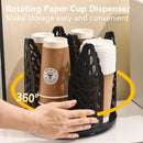 White 360°Rotating Multi-Scenario Countertop Storage Rack - Large Capacity 4 Compartment Holder for Coffee & Tea Cups