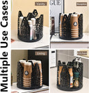 White 360°Rotating Multi-Scenario Countertop Storage Rack - Large Capacity 4 Compartment Holder for Coffee & Tea Cups