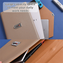Black Anti-Theft Document Organizer with Secure Password Lock - Waterproof PU Leather Confidential File Bag