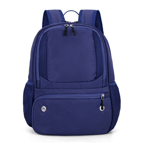 24L High-Capacity Dark Blue Basketball Backpack with Shoe Compartment & Dedicated Ball Zone - Waterproof & Durable Oxford Training Bag
