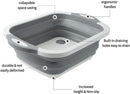 3-in-1 Green Collapsible Cutting Board & Drain Basin & Storage Tub - Portable Multifunctional Food Grade Storage Basket(37x27x12cm)