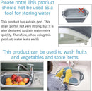 3-in-1 Green Collapsible Cutting Board & Drain Basin & Storage Tub - Portable Multifunctional Food Grade Storage Basket(37x27x12cm)